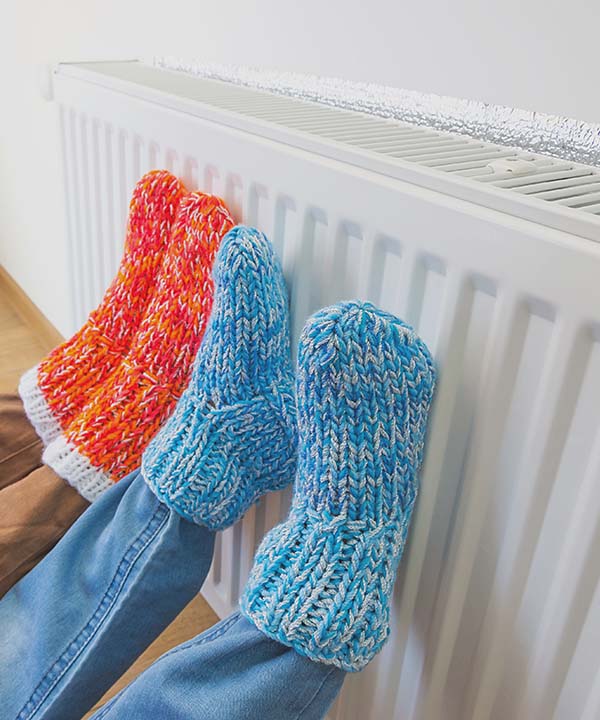 first time central heating socks on radiator